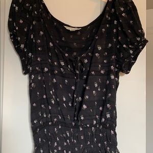 Black floral top